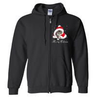 Merry Catmas Cute Cat Kitten Santa Hat Christmas Gift Funny Full Zip Hoodie