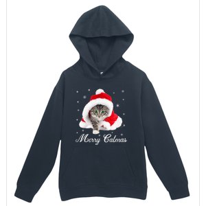 Merry Catmas Cute Cat Kitten Santa Hat Christmas Gift Funny Urban Pullover Hoodie