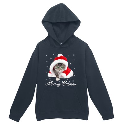 Merry Catmas Cute Cat Kitten Santa Hat Christmas Gift Funny Urban Pullover Hoodie