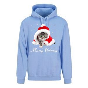 Merry Catmas Cute Cat Kitten Santa Hat Christmas Gift Funny Unisex Surf Hoodie