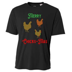 Merry Chicksmas Chicken Christmas Cooling Performance Crew T-Shirt