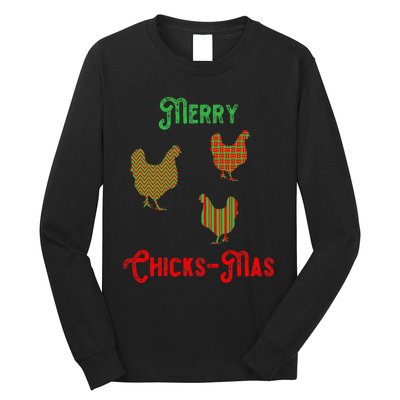 Merry Chicksmas Chicken Christmas Long Sleeve Shirt