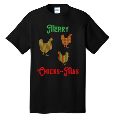 Merry Chicksmas Chicken Christmas Tall T-Shirt