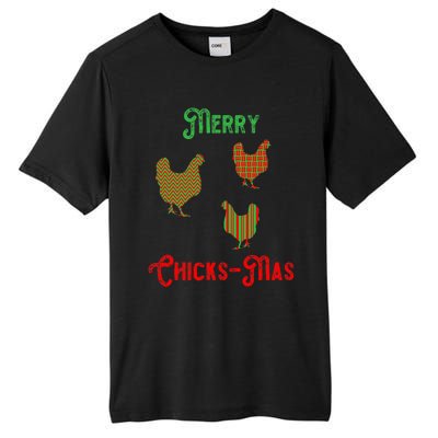 Merry Chicksmas Chicken Christmas Tall Fusion ChromaSoft Performance T-Shirt