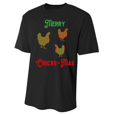 Merry Chicksmas Chicken Christmas Performance Sprint T-Shirt