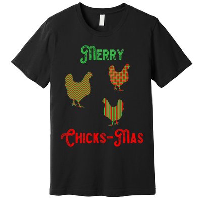 Merry Chicksmas Chicken Christmas Premium T-Shirt