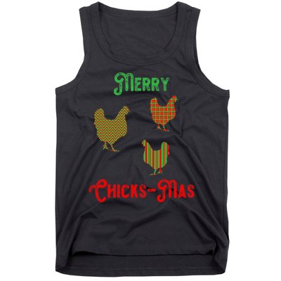 Merry Chicksmas Chicken Christmas Tank Top