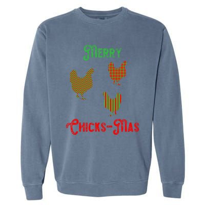 Merry Chicksmas Chicken Christmas Garment-Dyed Sweatshirt