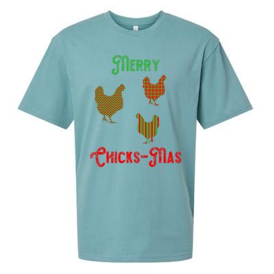 Merry Chicksmas Chicken Christmas Sueded Cloud Jersey T-Shirt