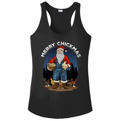 Merry Chickmas Chicken Funny Farmer Farming Christmas Santa Gift Ladies PosiCharge Competitor Racerback Tank