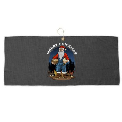 Merry Chickmas Chicken Funny Farmer Farming Christmas Santa Gift Large Microfiber Waffle Golf Towel