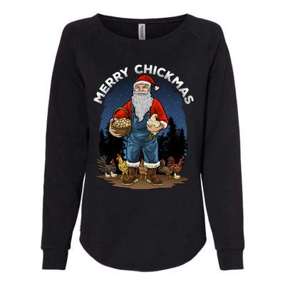 Merry Chickmas Chicken Funny Farmer Farming Christmas Santa Gift Womens California Wash Sweatshirt