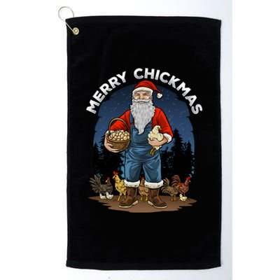 Merry Chickmas Chicken Funny Farmer Farming Christmas Santa Gift Platinum Collection Golf Towel