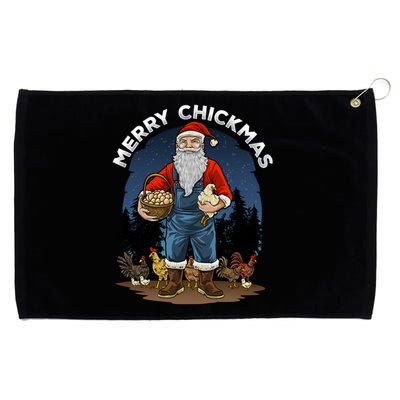 Merry Chickmas Chicken Funny Farmer Farming Christmas Santa Gift Grommeted Golf Towel