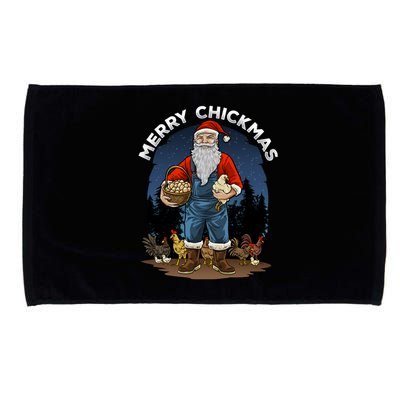 Merry Chickmas Chicken Funny Farmer Farming Christmas Santa Gift Microfiber Hand Towel