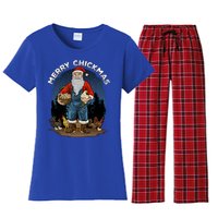 Merry Chickmas Chicken Funny Farmer Farming Christmas Santa Gift Women's Flannel Pajama Set