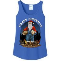 Merry Chickmas Chicken Funny Farmer Farming Christmas Santa Gift Ladies Essential Tank