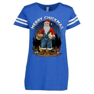 Merry Chickmas Chicken Funny Farmer Farming Christmas Santa Gift Enza Ladies Jersey Football T-Shirt