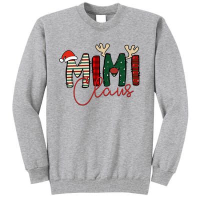 Mimi Claus Christmas Santa Hat Reindeer Grandma Grandkids Tall Sweatshirt