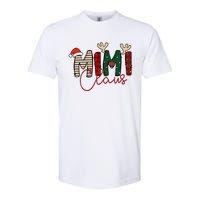 Mimi Claus Christmas Santa Hat Reindeer Grandma Grandkids Softstyle CVC T-Shirt