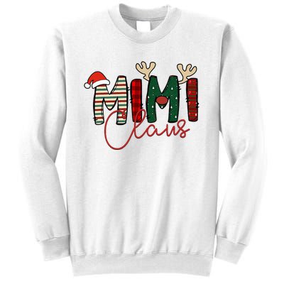 Mimi Claus Christmas Santa Hat Reindeer Grandma Grandkids Sweatshirt