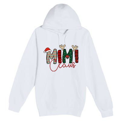 Mimi Claus Christmas Santa Hat Reindeer Grandma Grandkids Premium Pullover Hoodie