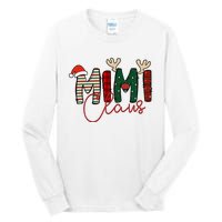 Mimi Claus Christmas Santa Hat Reindeer Grandma Grandkids Tall Long Sleeve T-Shirt