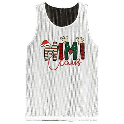 Mimi Claus Christmas Santa Hat Reindeer Grandma Grandkids Mesh Reversible Basketball Jersey Tank