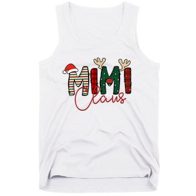 Mimi Claus Christmas Santa Hat Reindeer Grandma Grandkids Tank Top