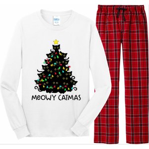 Merry Catmas Cat Christmas Tree Meowy Catmas Long Sleeve Pajama Set