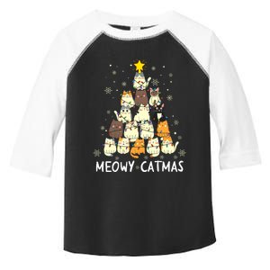 Meowy Catmas Cat Christmas Tree Xmas Funny Santa Toddler Fine Jersey T-Shirt