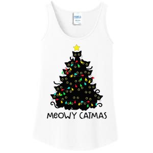 Merry Catmas Cat Christmas Tree Meowy Catmas  Ladies Essential Tank