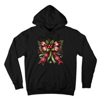 Merry Christmas Cute Red Plaid Coquette Bow Xmas Gift Hoodie