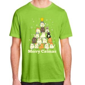 Merry Catmas Cat Lover Christmas Long Sleeve Adult ChromaSoft Performance T-Shirt