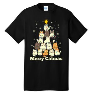 Merry Catmas Cat Lover Christmas Long Sleeve Tall T-Shirt