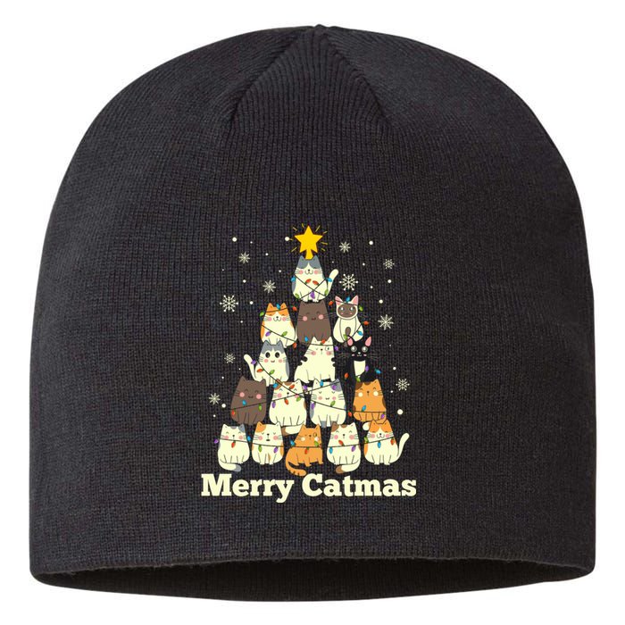 Merry Catmas Cat Lover Christmas Long Sleeve Sustainable Beanie