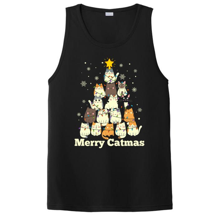 Merry Catmas Cat Lover Christmas Long Sleeve PosiCharge Competitor Tank