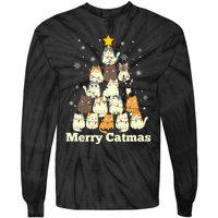 Merry Catmas Cat Lover Christmas Long Sleeve Tie-Dye Long Sleeve Shirt