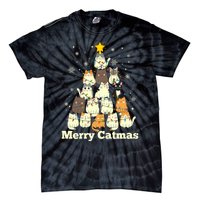 Merry Catmas Cat Lover Christmas Long Sleeve Tie-Dye T-Shirt