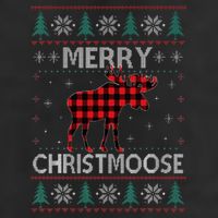 Merry Christmoose Christmas Moose Red Plaid Ugly Sweater Cool Comfort Performance Bucket Hat