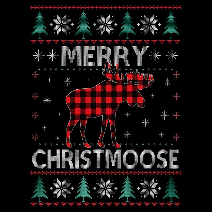 Merry Christmoose Christmas Moose Red Plaid Ugly Sweater Sustainable Beanie