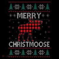 Merry Christmoose Christmas Moose Red Plaid Ugly Sweater Cooling Performance Long Sleeve Crew
