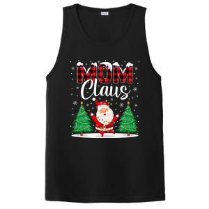 Mom Claus Christmas Tree Lights Mama Red Plaid Santa Pajamas Gift PosiCharge Competitor Tank