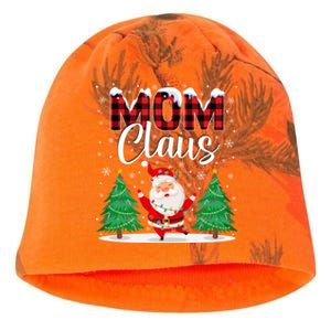 Mom Claus Christmas Tree Lights Mama Red Plaid Santa Pajamas Gift Kati - Camo Knit Beanie