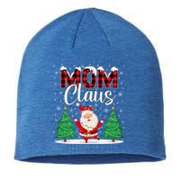 Mom Claus Christmas Tree Lights Mama Red Plaid Santa Pajamas Gift Sustainable Beanie