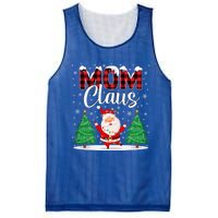 Mom Claus Christmas Tree Lights Mama Red Plaid Santa Pajamas Gift Mesh Reversible Basketball Jersey Tank