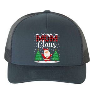 Mom Claus Christmas Tree Lights Mama Red Plaid Santa Pajamas Gift Yupoong Adult 5-Panel Trucker Hat