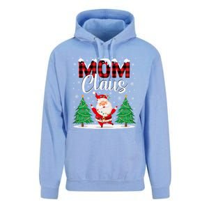 Mom Claus Christmas Tree Lights Mama Red Plaid Santa Pajamas Gift Unisex Surf Hoodie