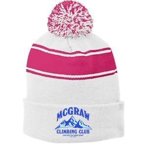 Mcgraw Climbing Club Funny Stripe Pom Pom Beanie