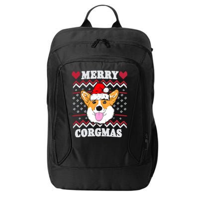 Merry Corgmas Corgi Christmas Dog Mom Xmas Ugly Sweater Cute Gift City Backpack